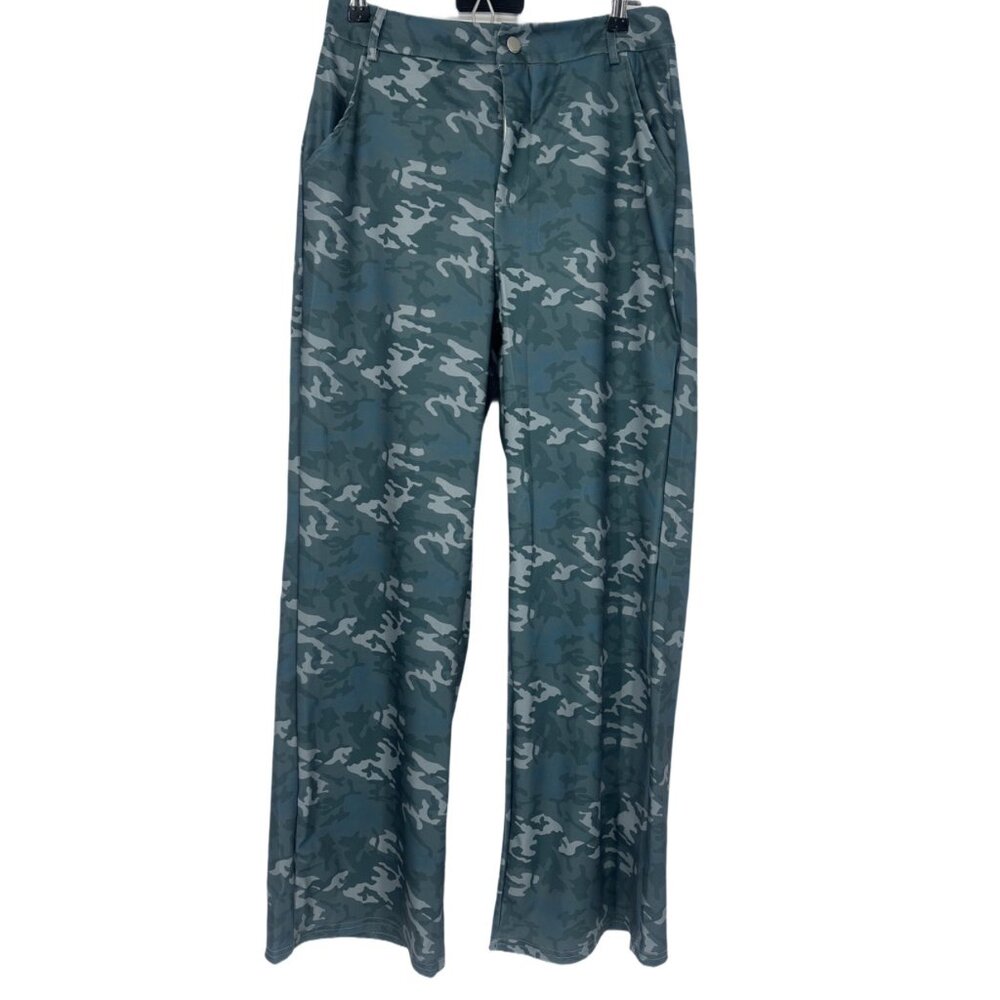 🌿 NWOT Green Camouflage Trousers Utility Cargo Pants Y2K M 🌿